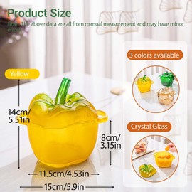 Gkesgm Crystal Glass Apple-Shaped Candy Dish,Decorative Jar Tabletop Dessert Plate Snack Bowl,Christmas Decorative Bowl,Yellow