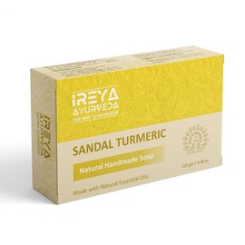 Ireya Ayurveda Turmeric Sandal Bar - 4oz - Vegan - Handmade - Moisturizing - India