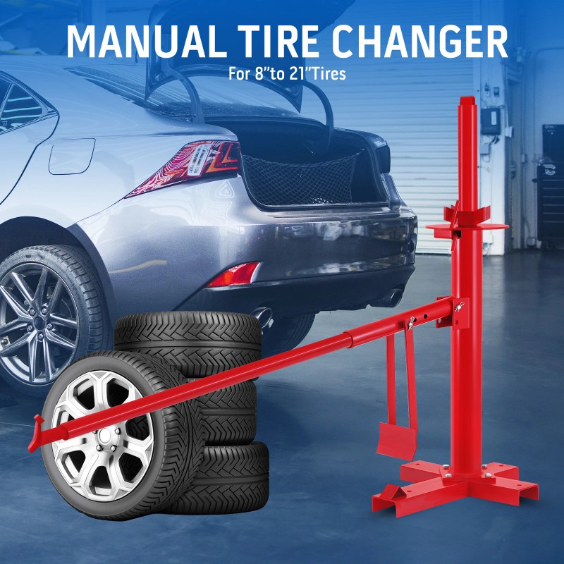WARRENAU Portable Manual Tire Changer Bead Breaker Tool Machine Fit