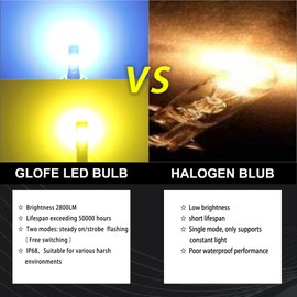 GLOFE 9005/9006/HB4 Switchback Strobe Flash Led Fog Light Bulbs Driving DRL Daytime Running Light Yellow/Ice Blue