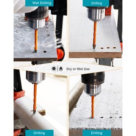 EXFEIN 3/16"-1/2" Masonry Drill Bits Kit with Quick-fit Shank, Carbide-Tipped Eccentric Drill for Wood Plastic Masonry Ceramic Tile Concrete Marble Glass