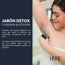 HoMu | Detox Pack Barra Frescura Cítrica Sensitive - Jabón en barra Detox 50g + Desodorante Natural en Barra 55g ¡Elimina el mal olor de tus axilas naturalmente! - (Frescura Cítrica (Sensitive))