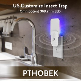 PTHOBEK 2024 Latest Fruit Fly Traps Indoor, Sticky Glue Bug Zapper for Fruit Flies, Moths, Gnats, Mosquito Trap. Multi-Functional Sense Night Light