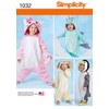 Simplicity Animal Onesie Costume for Kids Sewing Patterns, Sizes 1/2-4