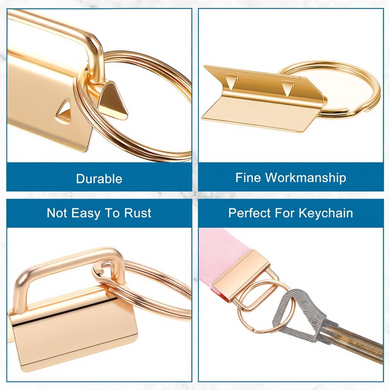 100 PCS Key Fob Hardware, 1 Inch Keychain Hardware with