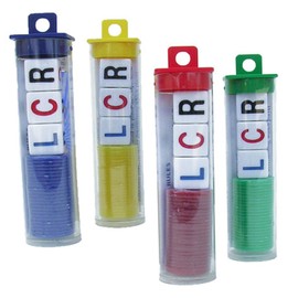 LCR Left Center Right Dice Game - 4 Sets - (Assorted Colors)