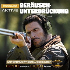 Earmor M300T Electronic Hearing Protection with Bluetooth Shooting Capsule Ear Muffs Noise Dampening for Hunting Shooting Insulation Value SNR 29dB Dynamic Noise Control Green