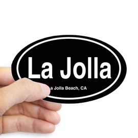 CafePress La Jolla Beach Oval Bumper Sticker, Euro Oval Car Decal