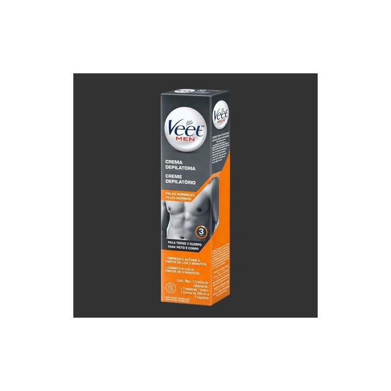 Veet Men Crema Depilatoria para Hombres, Piel Normal Envase 200