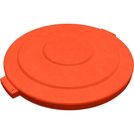 SPARTA Bronco Trash Can Lid, Round Waste Container Cover, Polyethylene, 20 Gallons, Orange, (Pack of 6)