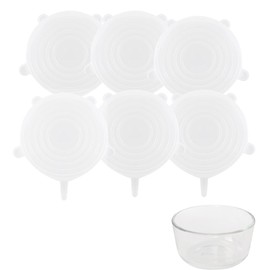 6 PCS 4 INCH Silicone Replacement Lids for 1 Cup Pyrex 7202-PC Glass Bowls, Anchor Hocking Glass Custard, Silicone Lids for Food Storage, Food Cover, Dishwasher Freezer Safe(Containers NOT Included)