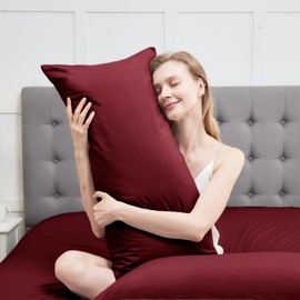 Vielit Side Sleeper Pillow Cover 40 x 145 cm, Set of 2 Cushion Covers, Side Sleeper Pillowcase, Soft Cushion Covers, with OEKO-TEX Certificate, Red