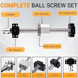 ANWOK Anti-Backlash Ball Screw SFU1605-1550mm with BallScrew Nut+Nut Housing + Coupler with BK10/BF10 Standard End Machiningfor CNC Route Grinding Machine