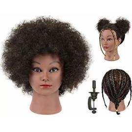 FUAI Maniqui Cabeza Cabello Natural Negro 22 Cm Fuai