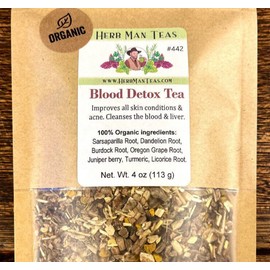 HERB MAN TEAS BLOOD CLEANING TEA - for all skin conditions by master herbalist 4oz