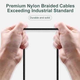 2-Pack, 6ft, Black - USB C Cable 3A Fast Charge, USB A to Type C Charger Cord Cable Braided Accessory