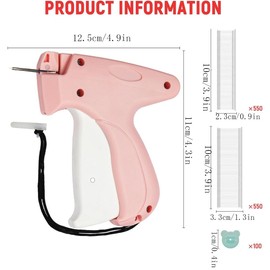 Stitch Gun, Stitchy Quick Clothing Fixer, Mini Stitch Gun White Small Bear Clips 100Pcs and Glue pins 1100 Pieces, Hang Tag Labels Tags Gun for Clothes, Socks, Hat, Fashion Store