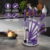 Unbranded 9 Piece Stainless Steel Kitchen Knife Block Set Chef
