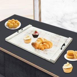 RocoReny Noodle Board Stove Cover with Handles, Pine Wood Electric Stove Top Cover, Counter Space Top Covers for Gas Stoves, Ovens, and Kitchen Sinks, 22 * 30in (White)