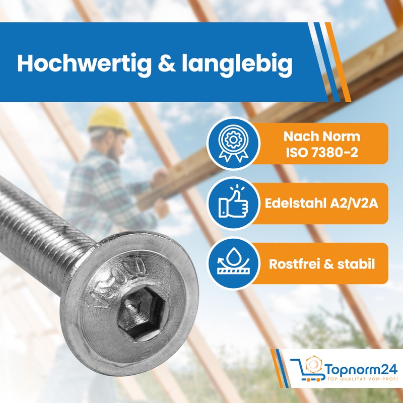 Topnorm24 - M4x8 (25 pieces) pan head screws with flange