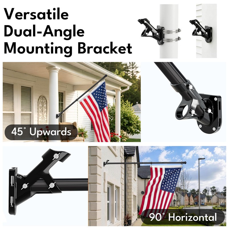 6FT Heavy Duty Flag Pole for Outside House (1 Pack,