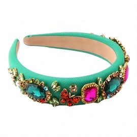 MUQINGWAN Ladies Fashion Rhinestone Headband Sponge Crystal Hair Accessories Retro Luxury Exquisite Beautiful Girls Party Prom Catwalk Headwear