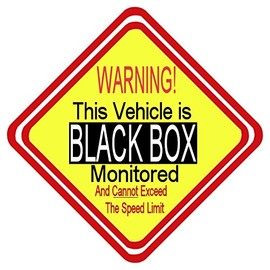 Warning Black Box Fitted To This Vehicle On Board Printed Aluminum Car Window Sign Novelty Sign