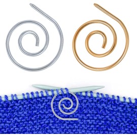 2 Pcs Spiral Cable Knitting Needle with Storage Box, Spiral Stitch Holder, Cable Needle,Circular Knitting Needles for Beginners, Stainless Steel