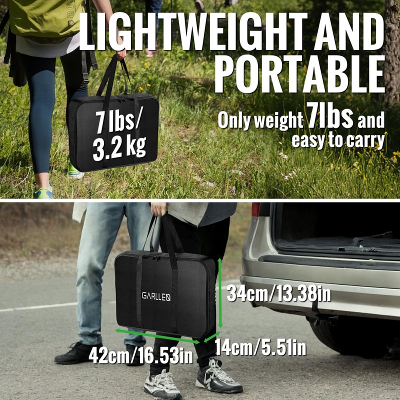 GARLLEN Folding Camping Table 176LBS Capacity, 4 Adjustable Height Roll-up