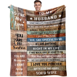 Ncdcoia Valentines Day Husband Gifts from Wife, Gifts for Husband from Wife, Husband Birthday Gift, Anniversary Romantic Gifts for Husband, Wedding Gift for Husband Throw Blanket 60x50 Inch