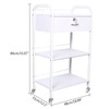 HAPPCUCOE 3-Tier Salon Cart with Lockable Drawers,Beauty Trolley Cart with