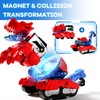 iPlay, iLearn Kids Dinosaur Transforme Robot Toy, Magnetic Construction Trucks