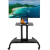 FAHKNS Rolling TV Stand with Adjustable Shelf - Portable Mobile