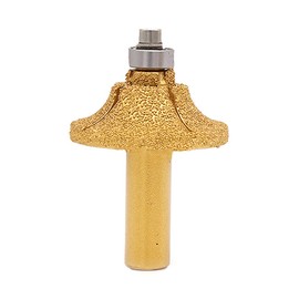 Senrise Electroplated Diamond Stone Marble Grinding Edge Cutter with 1/2 Inch Shank for Woodworking Milling Cutter for Marble Granite (1 Piece), Gold