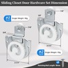 Sliding Closet Door Hardware Set, 4 Pack Sliding Wardrobe Door