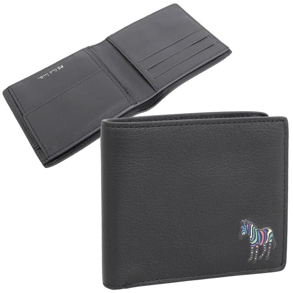 Paul Smith M2A6078 Men's Bifold Wallet, Black, Leather, Brand, Wallet