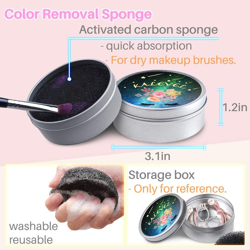 Kalevel Cosmetic Brush Holder Organizer Dustproof Container Makeup Color Removal