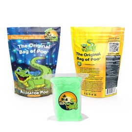 The Original Bag of Poo®, Alligator Poo (Green Apple Flavor Cotton Candy) Novelty Poop Gag Gift. Free sticker inside.