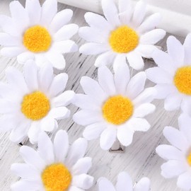 Healvian Pack of 10 Daisy Hair Clips Flowers Hair Pins Small Sunflowers Hair Clips Cute Daisy Hair Pins Flowers Hair Band Women's Flowers Hair Accessories