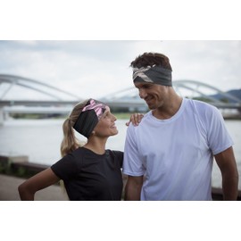 Reversible Sports Headband, Lightweight Elastic Quick Dry Headband Earmuffs Sweatband Hair Band Headband Hiking Running Bike Skiing Under Helmet (1, NeonX)