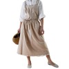 Cotton Pleated Apron Retro Waterdrop Proof Garden Cleaning Pinafore Dress