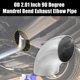 X AUTOHAUX 2pcs OD 2.01 Inch 90 Degree Bend Exhaust Tube Mandrel Bend Elbow