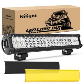 Nilight LED Light Bar with Yellow Black Covers 20Inch 126W Spot Flood Combo Off Road Light Super Bright Driving Fog Boat Lighting for Trucks Pickup Golf Cart SUV ATV UTV 4x4 Van Camper