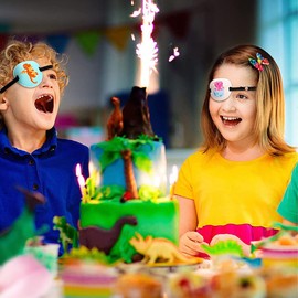 WKRTDY 2pcs Adjustable Single Eye Mask for Kids - Medical Grade Suitable for Left or Right Eyes, Ideal for Lazy Amblyopia and Pirate Cosplay