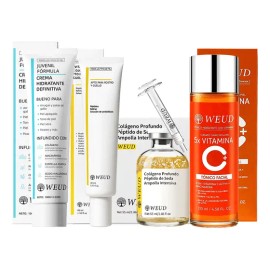 Kit Facial Weud Antiedad Firmeza: Tónico, Sérum, Ojos, Crema