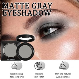 Matte Grey Single Eyeshadow - Pressed Fine Powder, Intensely Pigmented for Longwear Day & Night Looks, Wet & Dry Application, Suitable for All Skin Tones, Mineral Oil Free