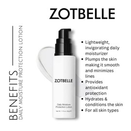 ZOTBELLE Loción Hidratante Diaria Protectora. Una Crema Hidratante Ligera Y Revitalizante Que Proporciona Protección Antioxidante. Rellena Y Aporta El