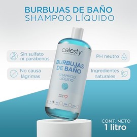 CELESTY | Jabón de Baño Líquido de Burbujas - Perfecto para Tina de Baño Adulto y Jacuzzi | Shampoo Sin Sulfatos y Parabenos - Hidratación y Limpieza Profunda | Baño Accesorios | 1 Litro