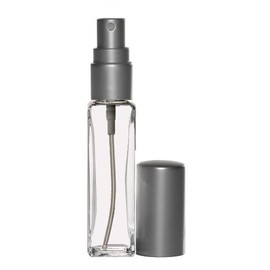 Riverrun Travel Perfume Cologne Atomizer Empty Refillable Slim Square Glass Bottle Fine Mist Sprayer 1/4 oz. 7.5ml (1 Bottle - Matte Silver)
