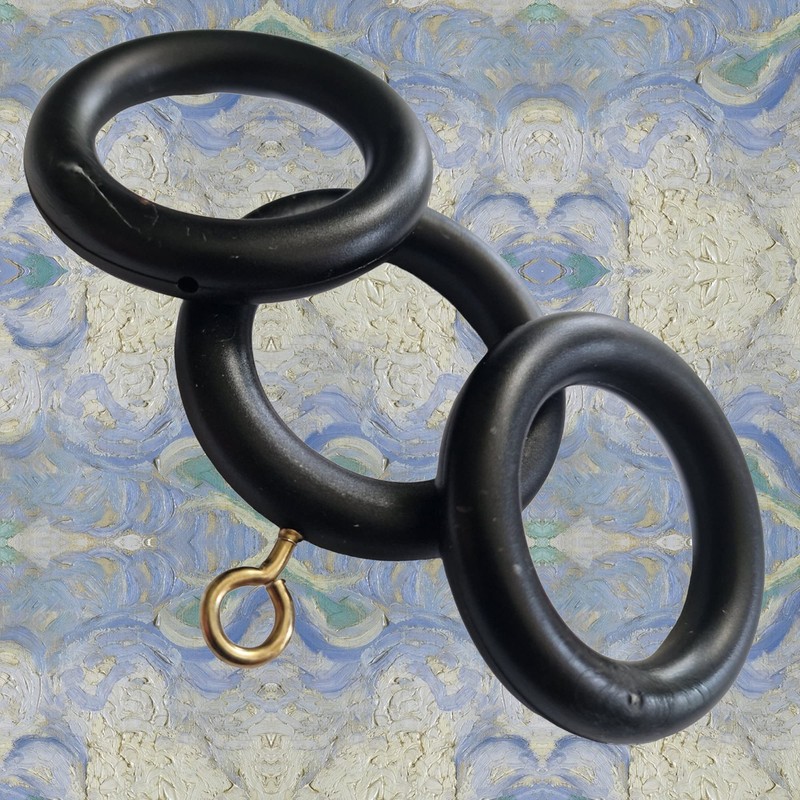 28mm x 45mm Black Curtains Drapery Pole Rod Rings With